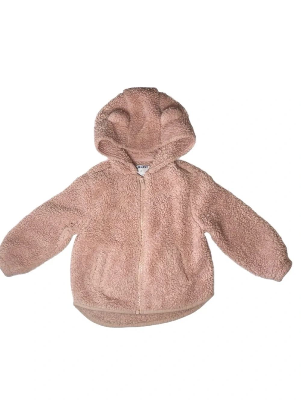 Old Navy Dusty Rose Teddy Hooded Zip-Up Jacket Size 2T